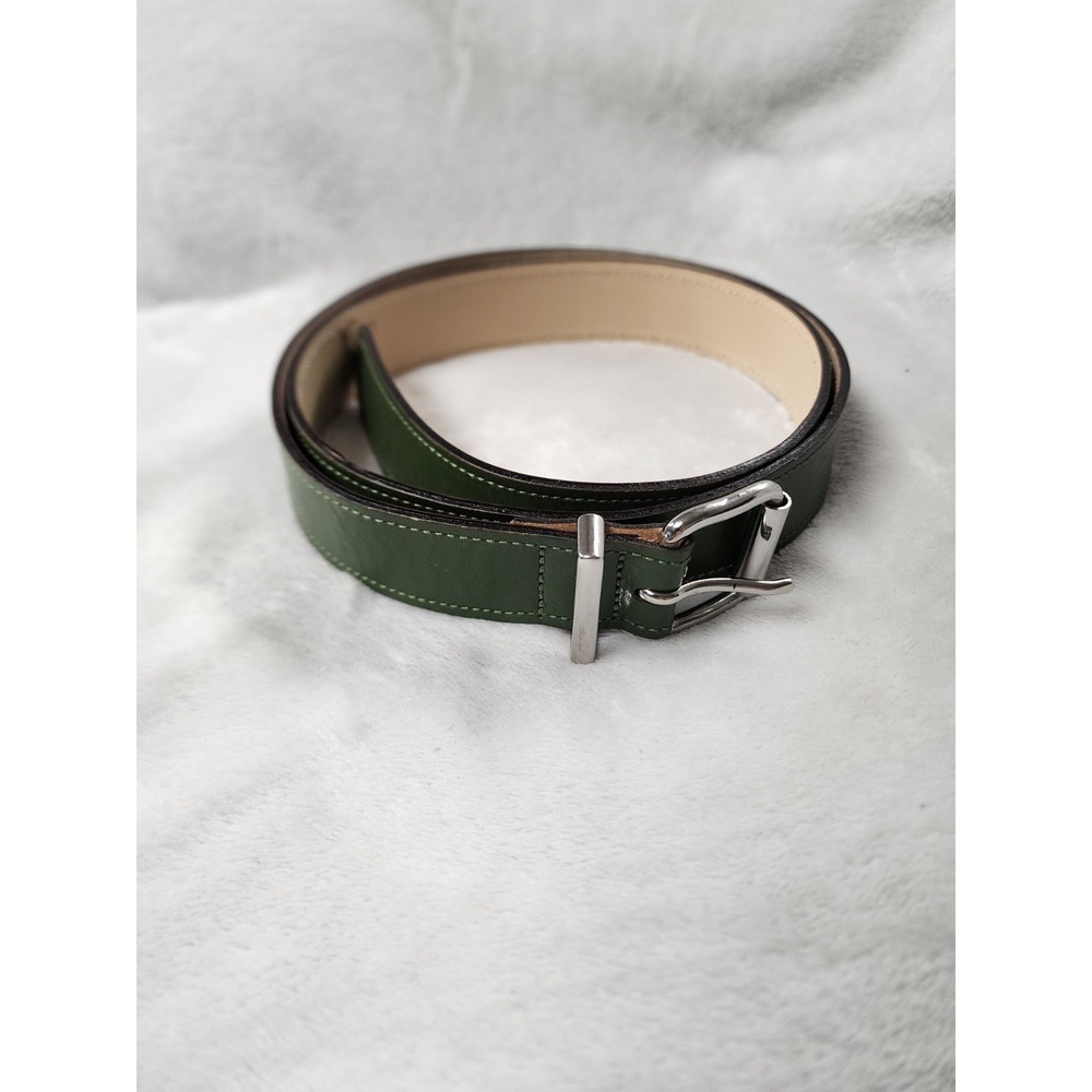 BANANA REPUBLIC Distressed Green Italian Leather Belt Womens Large